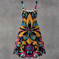 MUNSIEUR All-Over Print Women‘s Ruffle Hem Dress