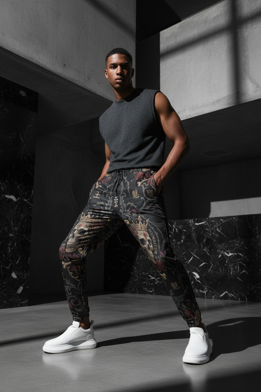 All-Over Print Joggers for Men by MUNSIEUR