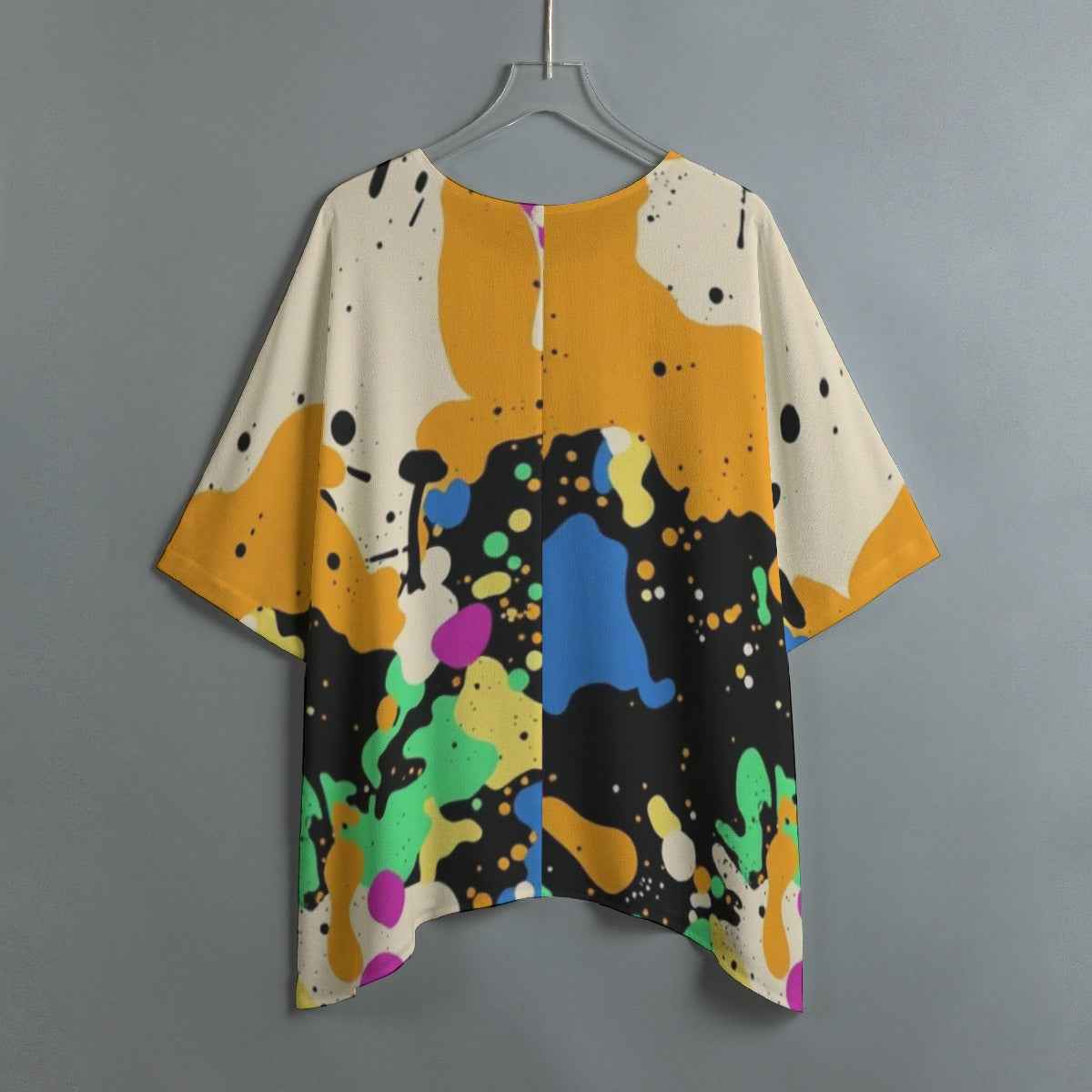 New Arrivals MUNSIEUR All-Over Print Women's Bat Sleeve Blouse