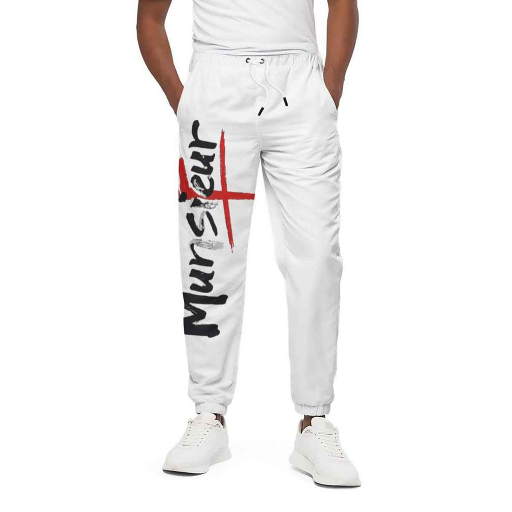 Men's White Joggers - Signature for Athletic Wear