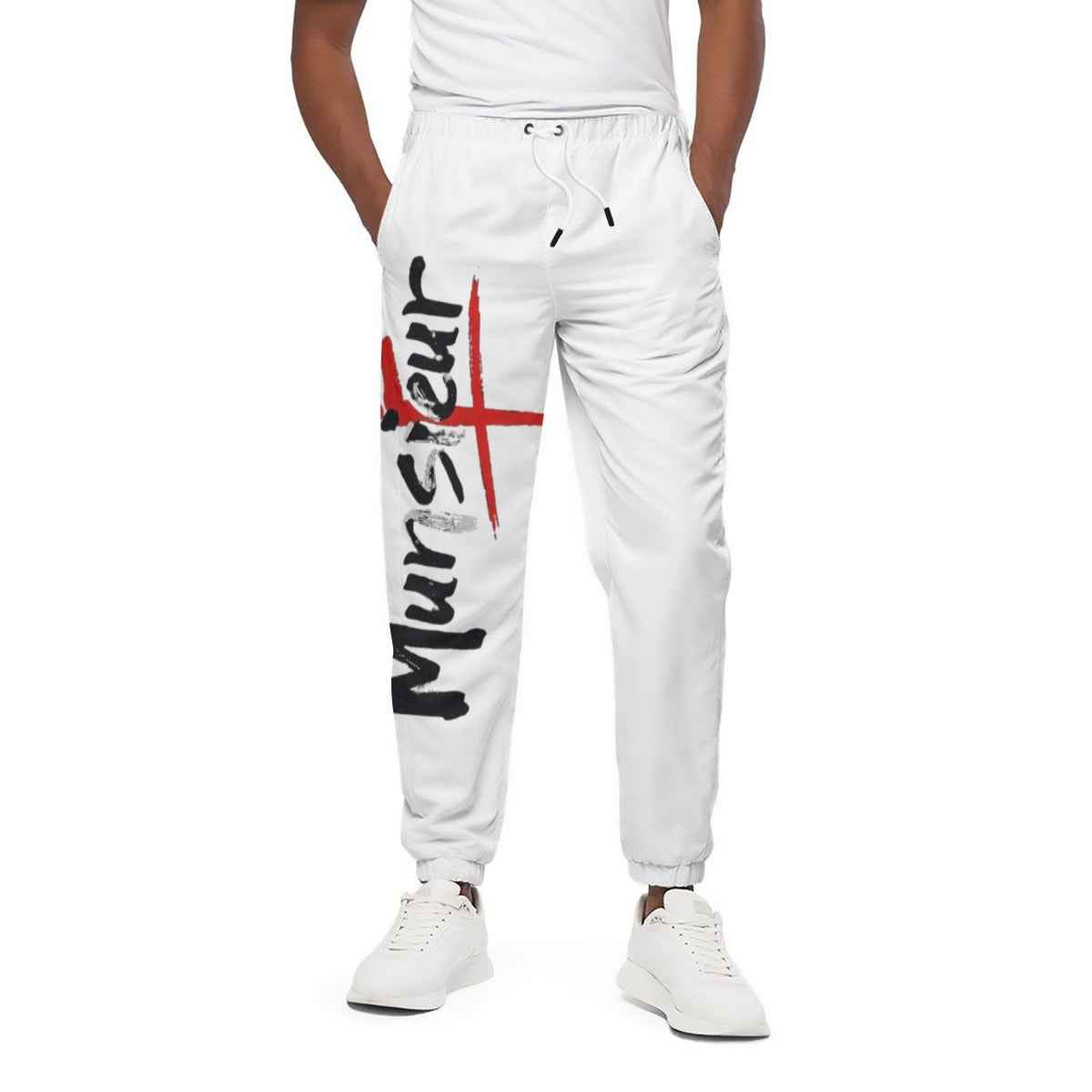 Men's White Joggers - Signature for Athletic Wear