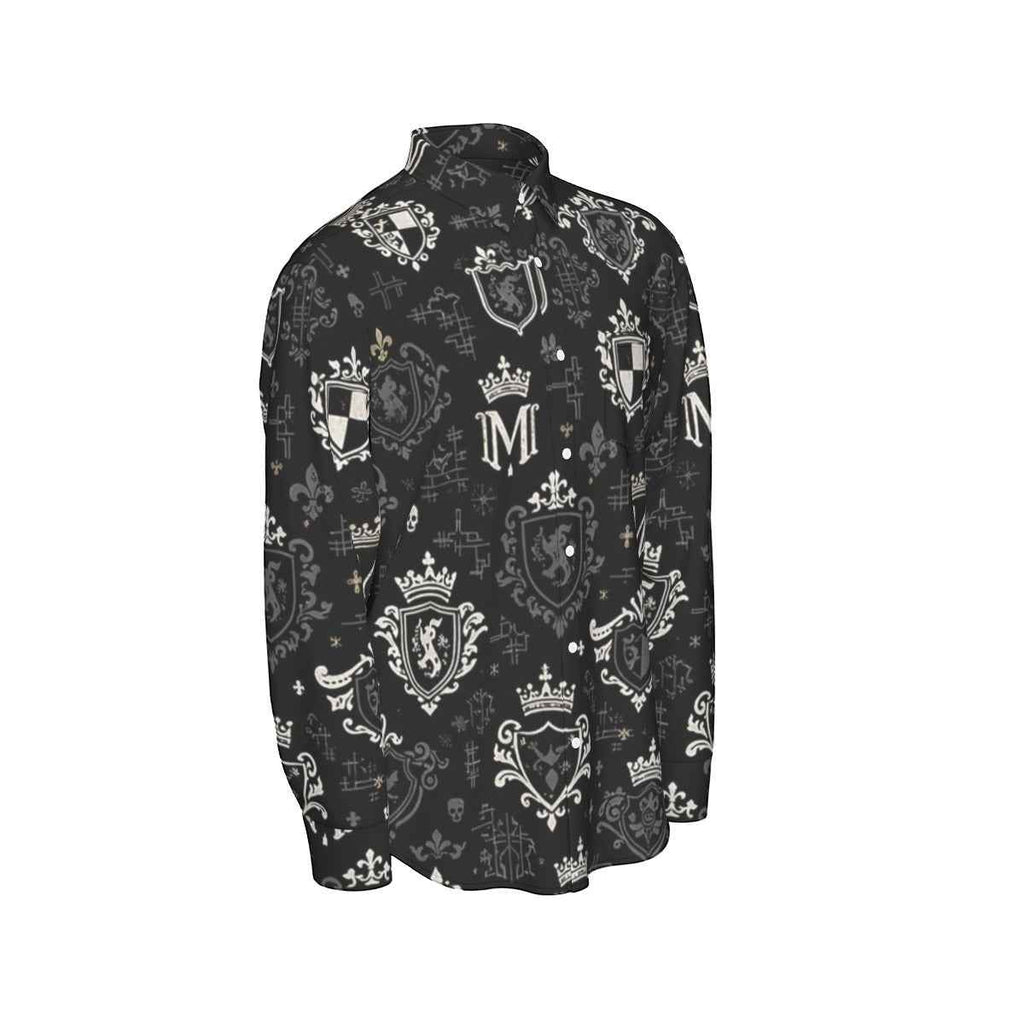 MUNSIEUR All-Over Print Men's Long Sleeve Tee - Premium Cotton Poplin