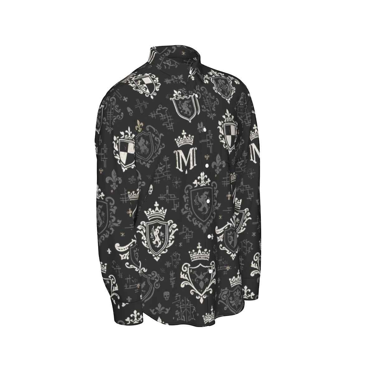 MUNSIEUR All-Over Print Men's Long Sleeve Tee - Premium Cotton Poplin