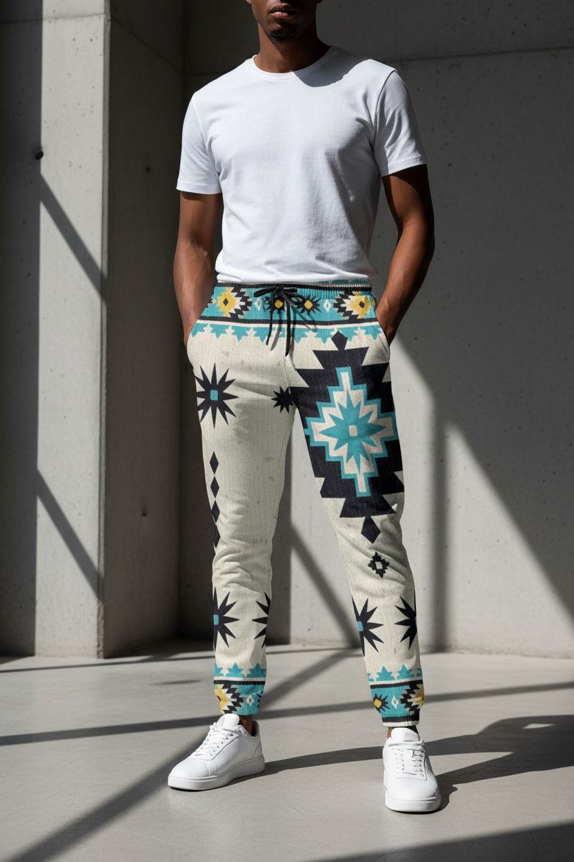 Men's Tribal Print Joggers - All-Over Print for Men