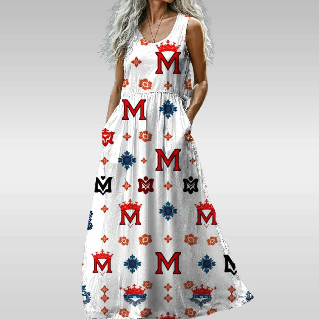 MUNSIEUR All-Over Print Women’s Sleeveless Maxi Dress