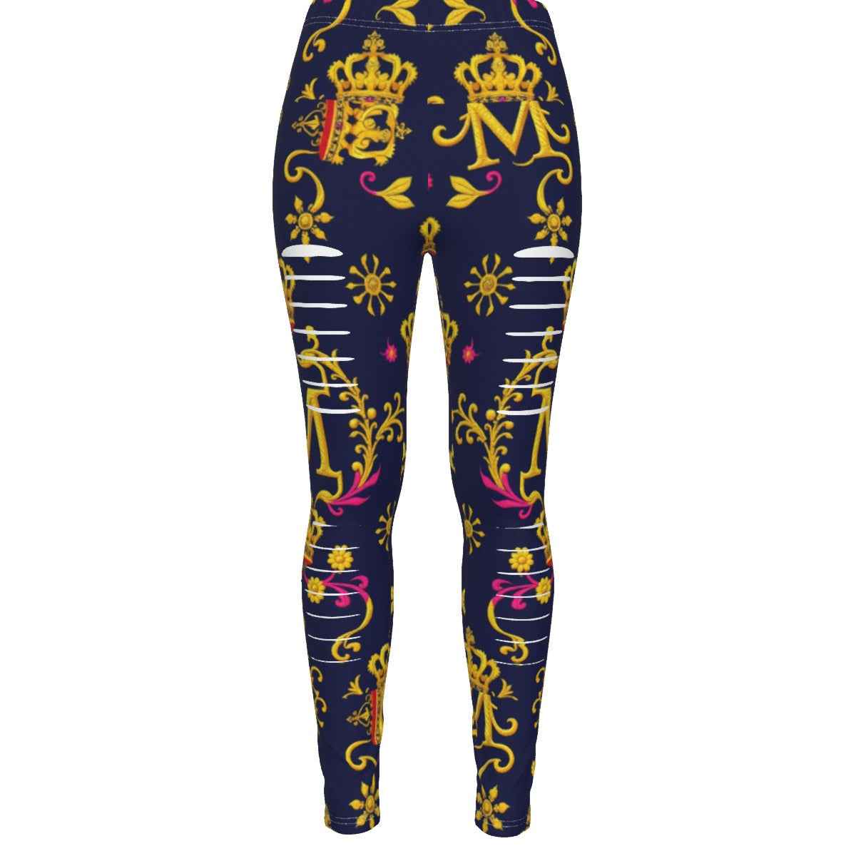 MUNSIEUR All-Over Print Women's Ripped Leggings