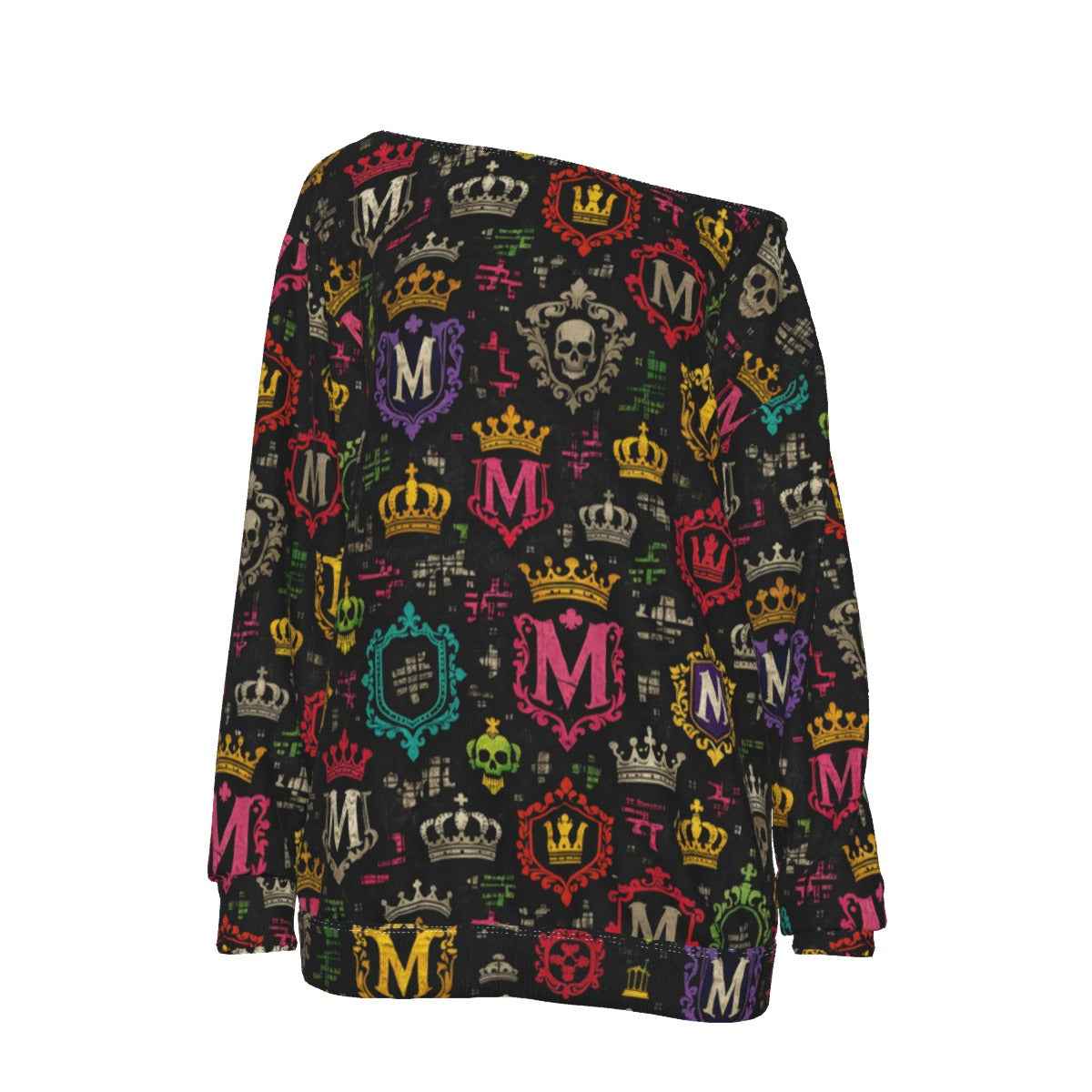 MUNSIEUR All-Over Print Women's Off-Shoulder Sweatshirt New Arrivals