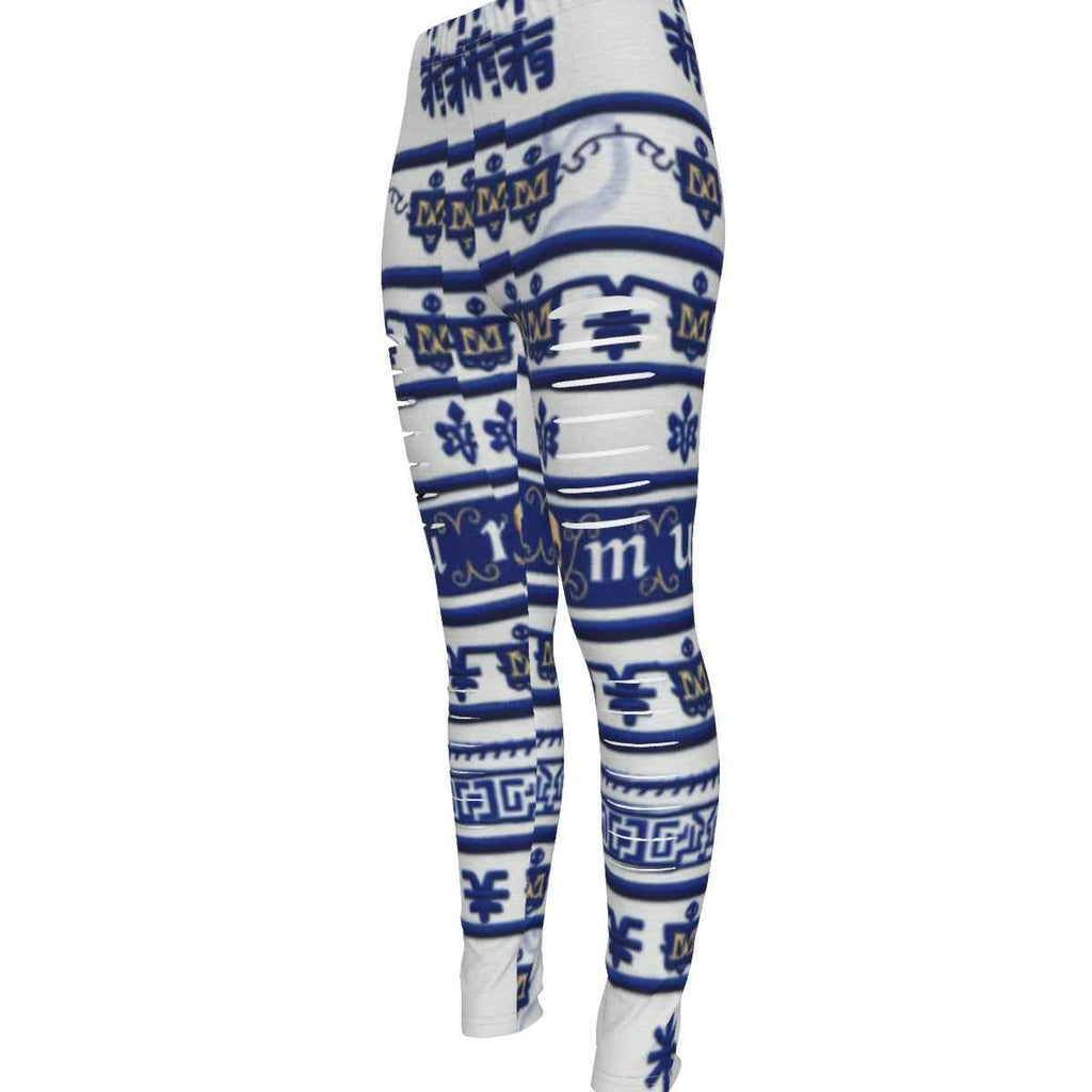 MUNSIEUR All-Over Print Women's Ripped Leggings