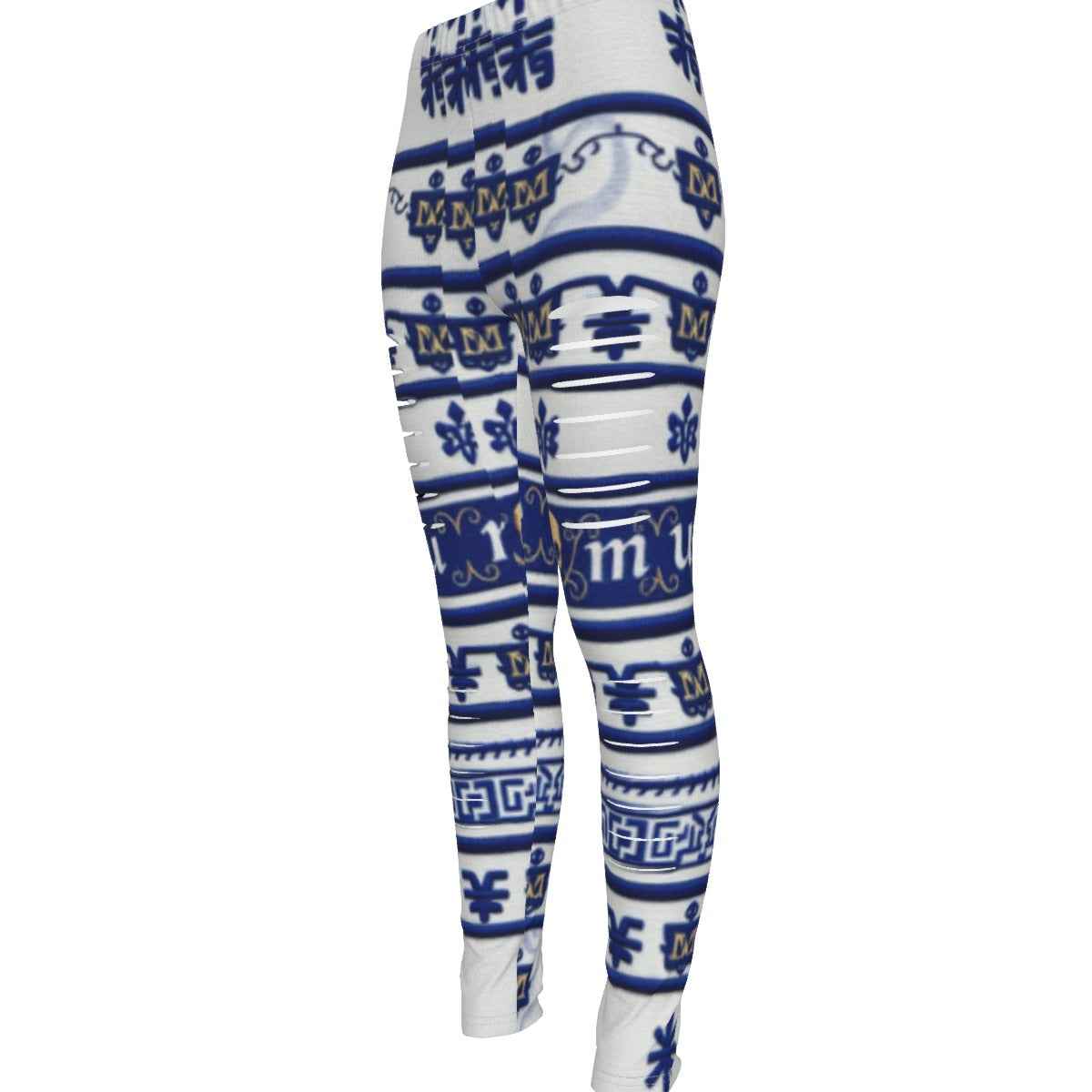 MUNSIEUR All-Over Print Women's Ripped Leggings