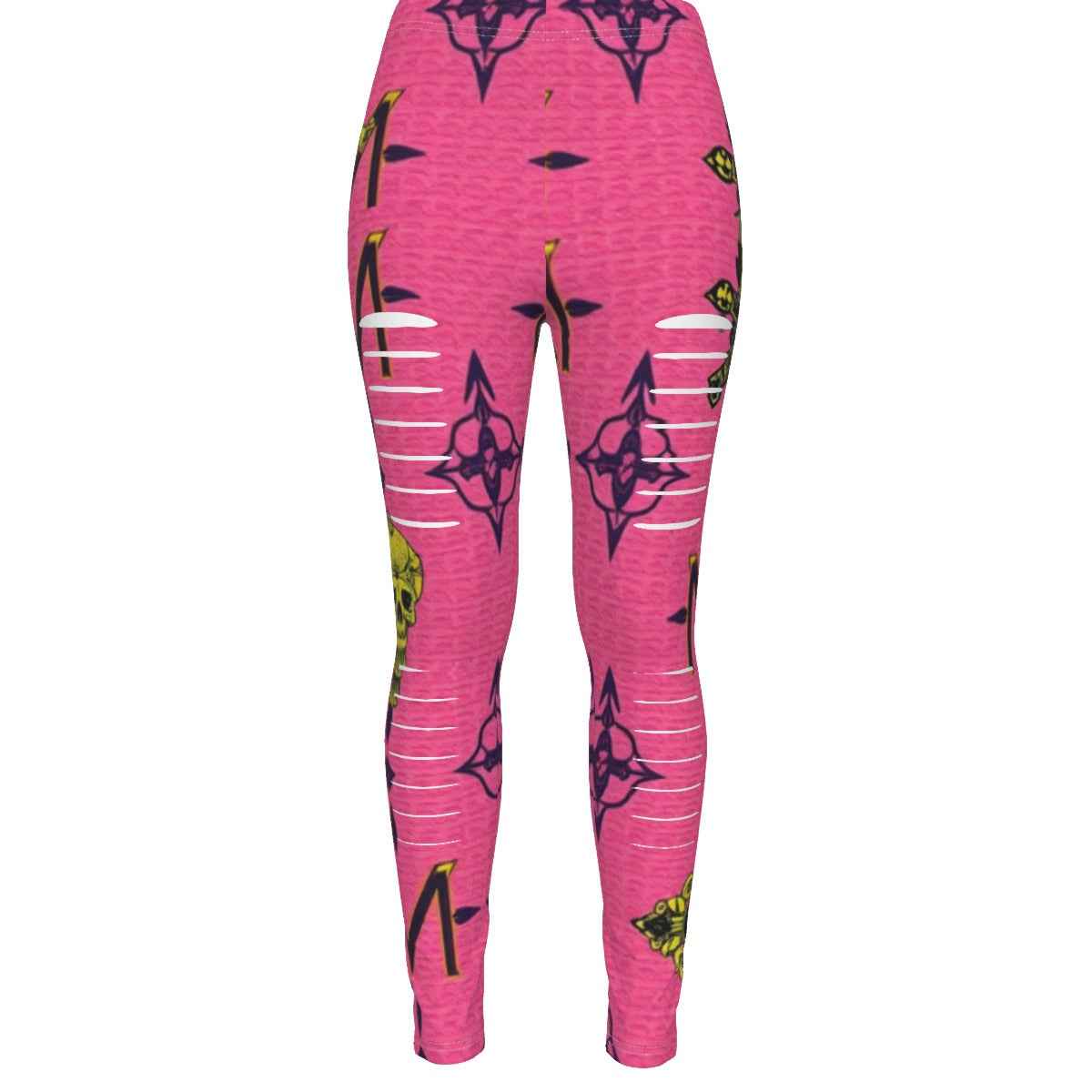 MUNSIEUR All-Over Print Women's Ripped Leggings