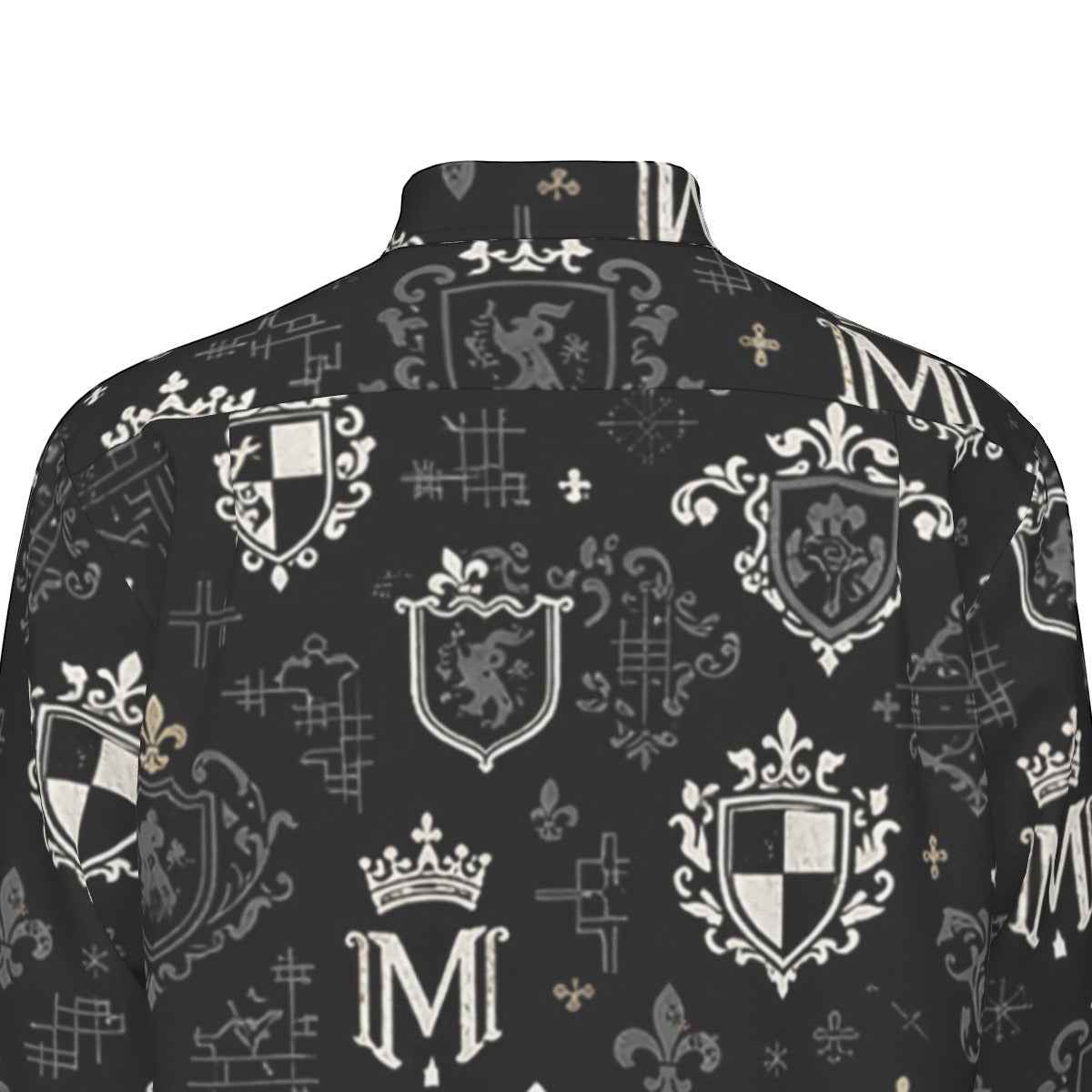 MUNSIEUR All-Over Print Men's Long Sleeve Tee - Premium Cotton Poplin