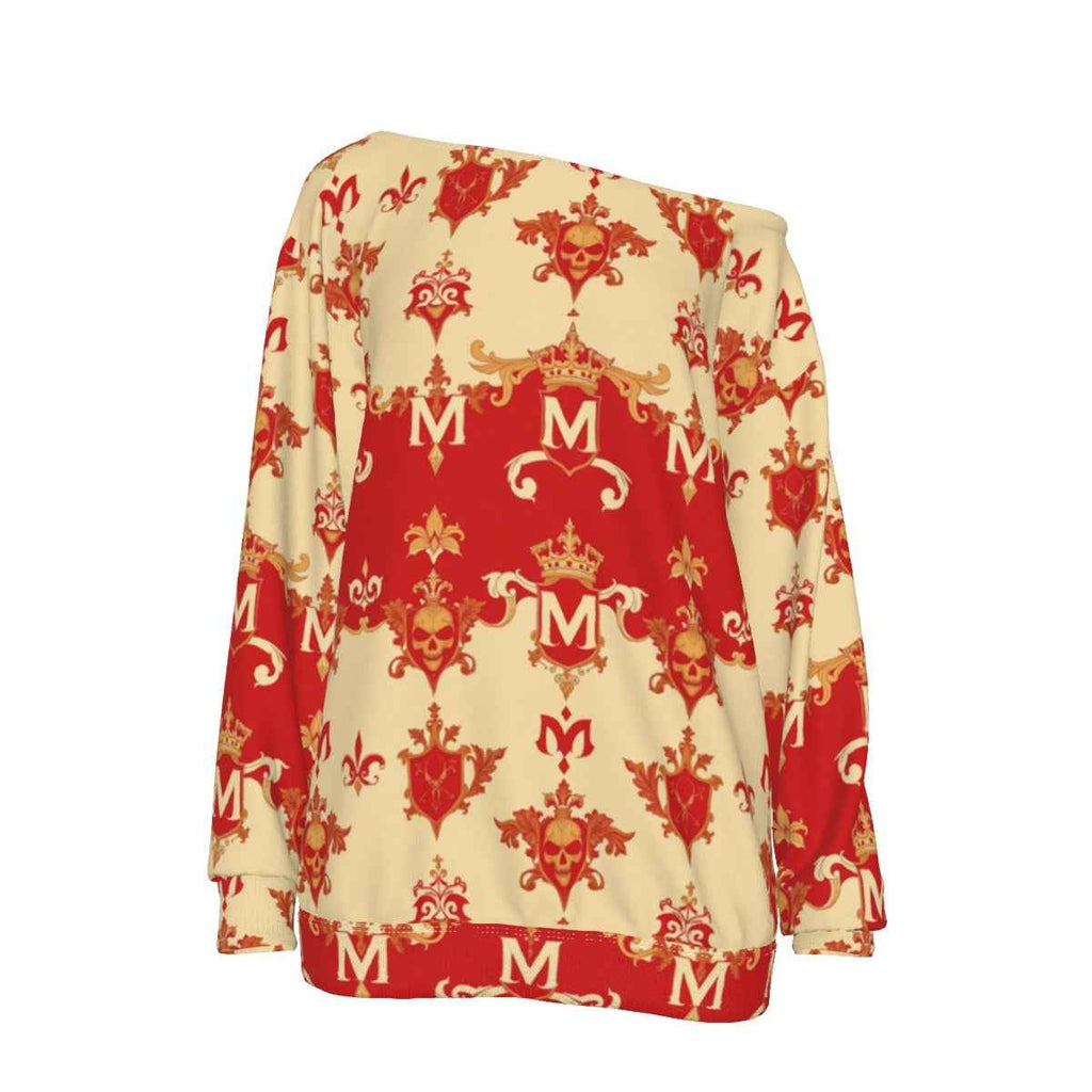 MUNSIEUR All-Over Print Women's Off-Shoulder Sweatshirt New Arrivals