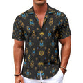 Munsieur All-Over Print Men's Hawaiian Tee With Buttons