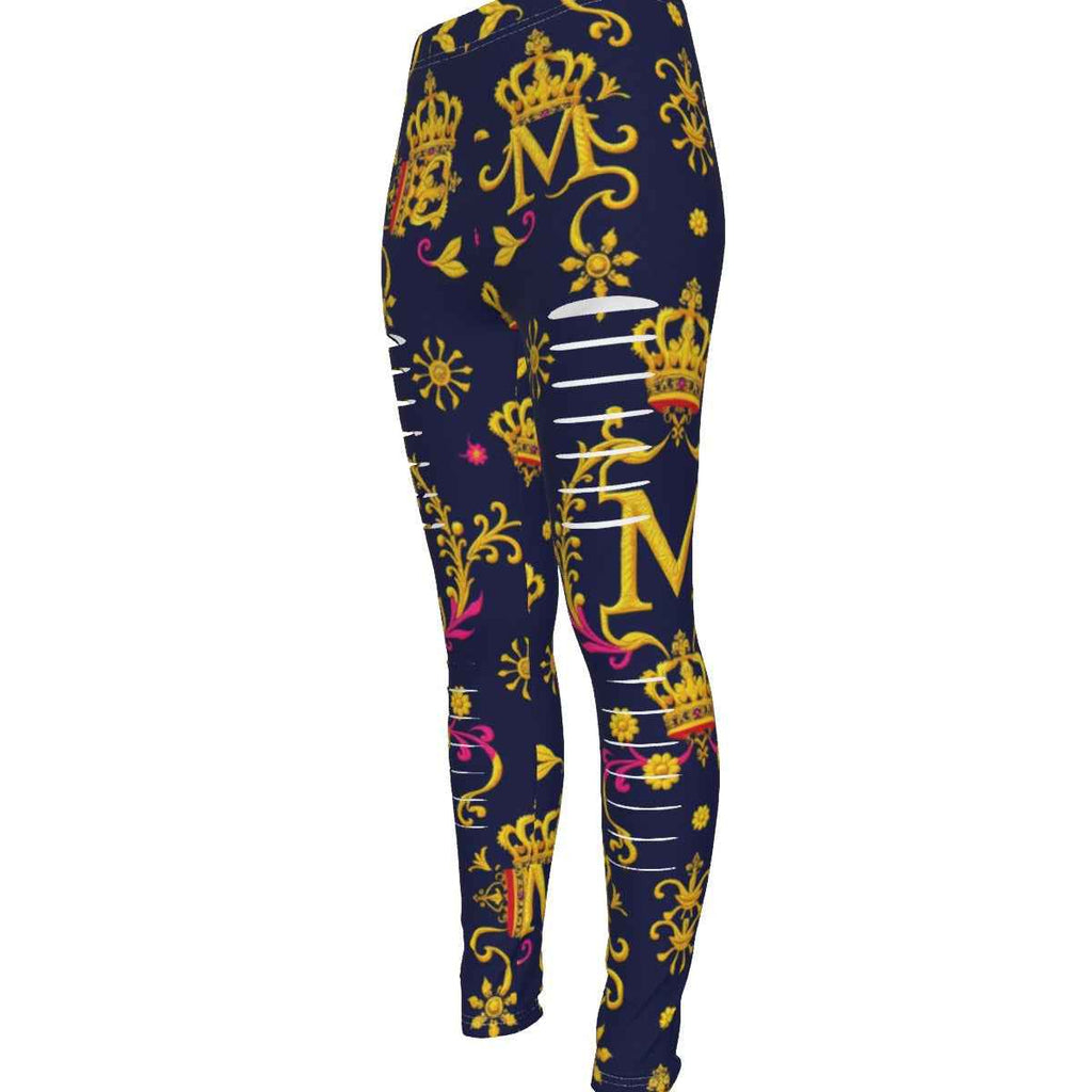 MUNSIEUR All-Over Print Women's Ripped Leggings