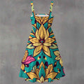 MUNSIEUR All-Over Print Women‘s Ruffle Hem Dress