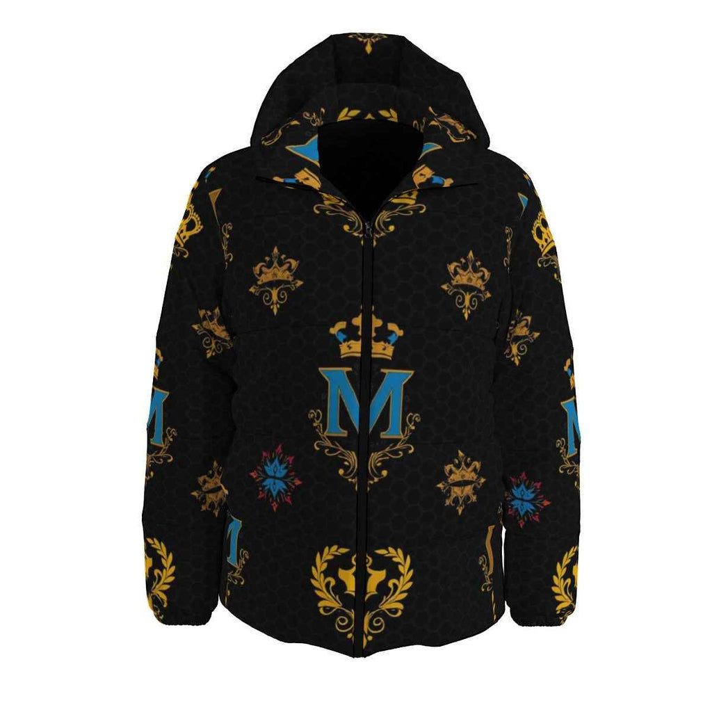 MUNSIEUR Men's All-Over Print Puffer Down Coat Luxury Casual