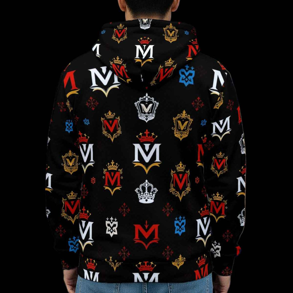 Men's Hoodie MUNSIEUR All-Over Print Heavy Fleece Zip Up "Thoroughbred"