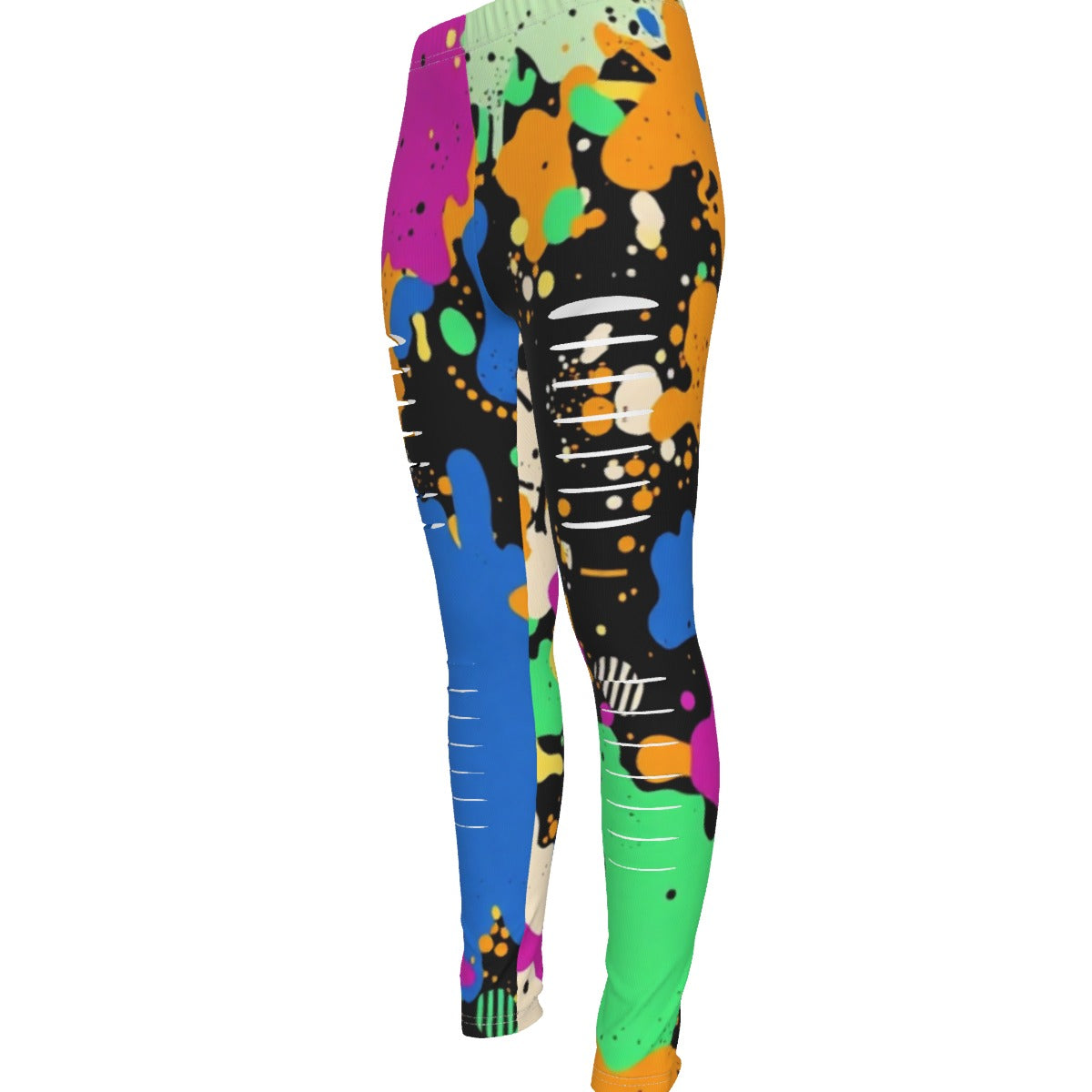 MUNSIEUR All-Over Print Women's Ripped Leggings New Arrivals
