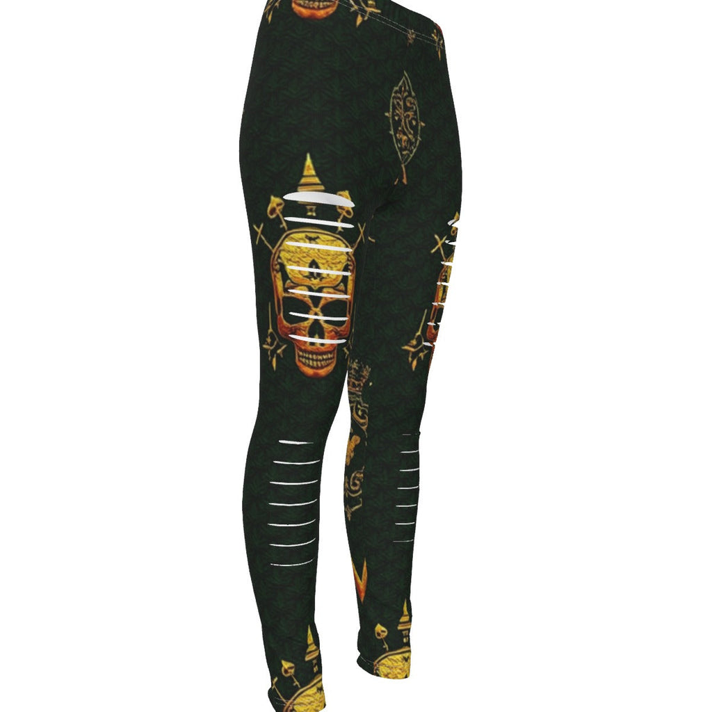 MUNSIEUR All-Over Print Women's Ripped Leggings