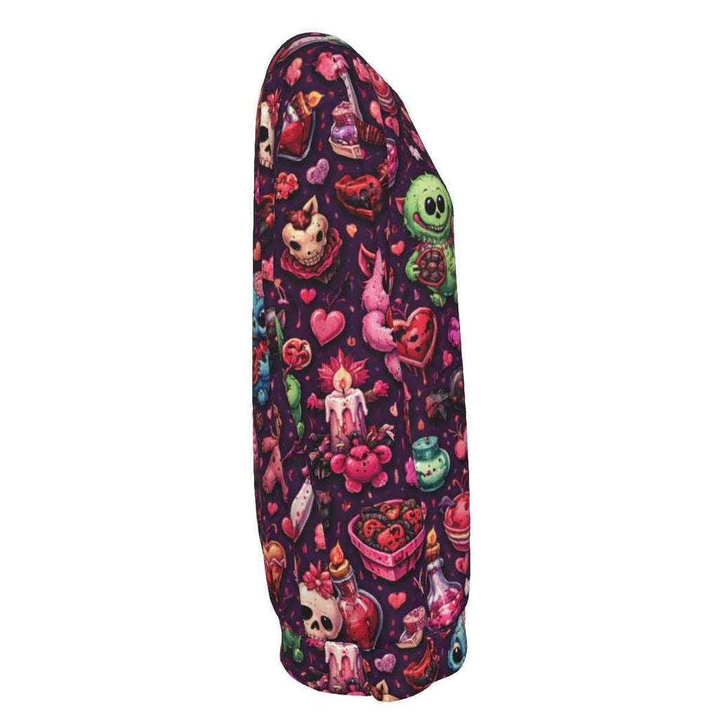 MUNSIEUR All-Over Print Women's Off-Shoulder Sweatshirt Valentine's Day Gift Bleeding Collection New Arrivals