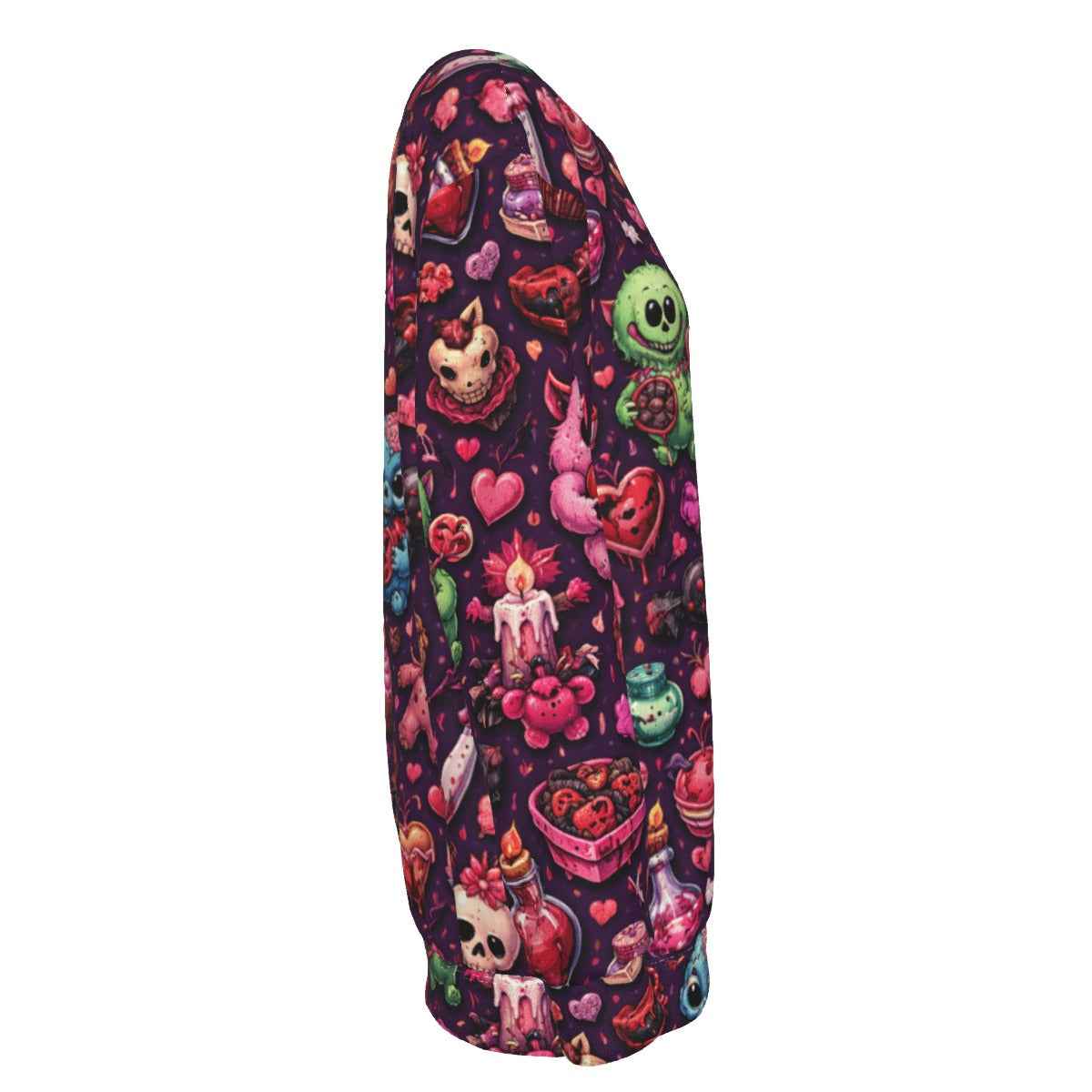 MUNSIEUR All-Over Print Women's Off-Shoulder Sweatshirt Valentine's Day Gift Bleeding Collection New Arrivals
