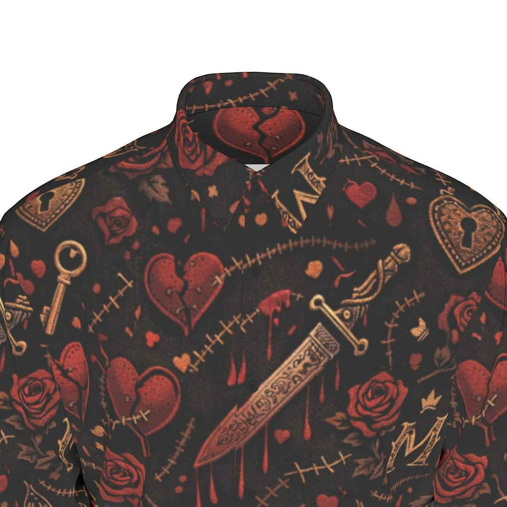 MUNSIEUR All-Over Print Men's Long Sleeve Tee Valentine's Day Collection