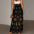 MUNSIEUR All-Over Print Women's Ruffled Wide-Leg Jeans