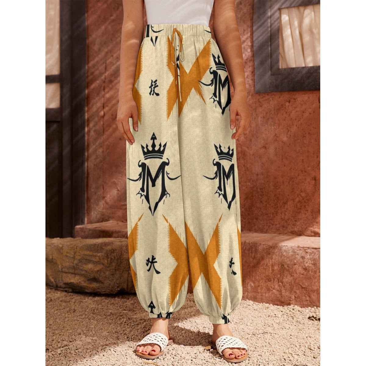 MUNSIEUR All-Over Print Women's Carrot Jeans with Pockets