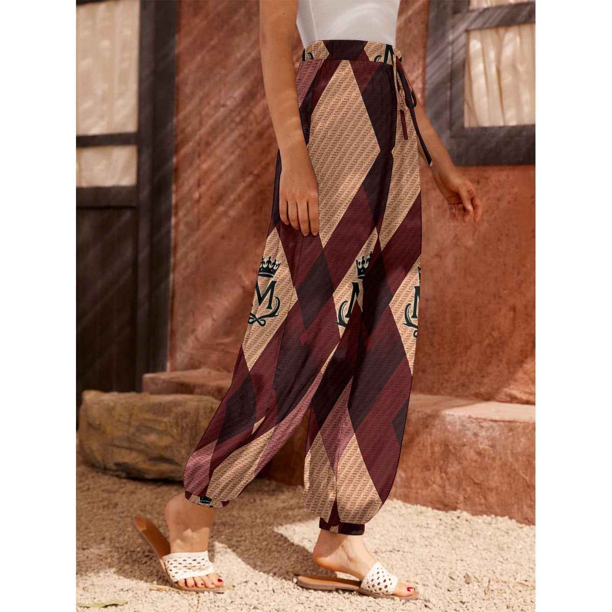 MUNSIEUR All-Over Print Women's Carrot Jeans with Pockets