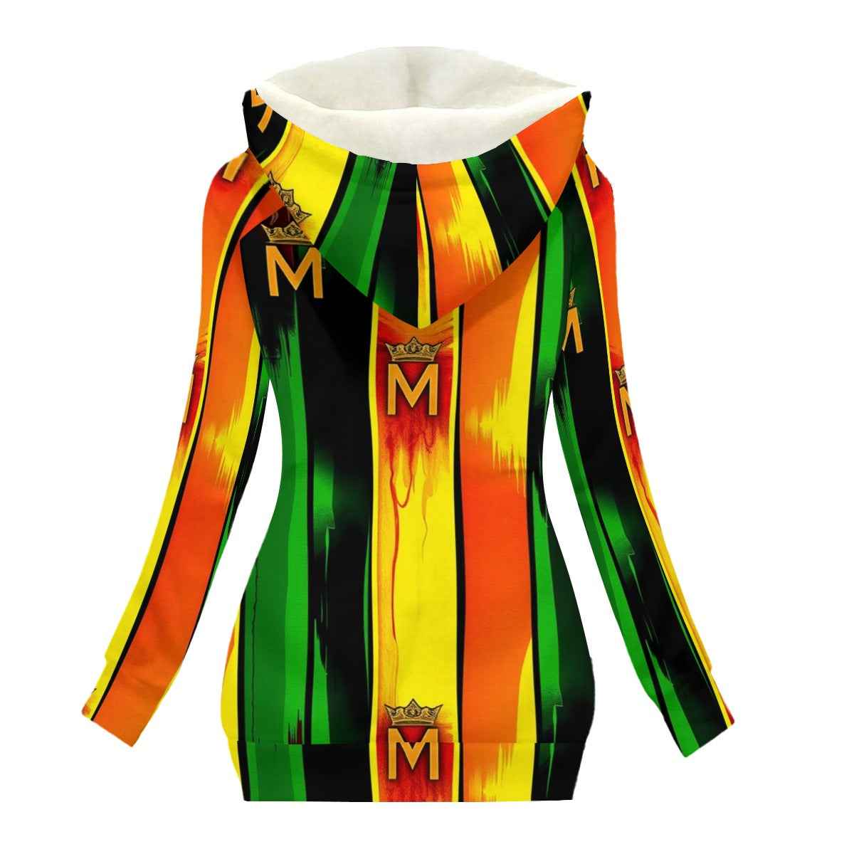 MUNSIEUR All-Over Print Women's Long Jacket With Fleece Lining New Arrivals