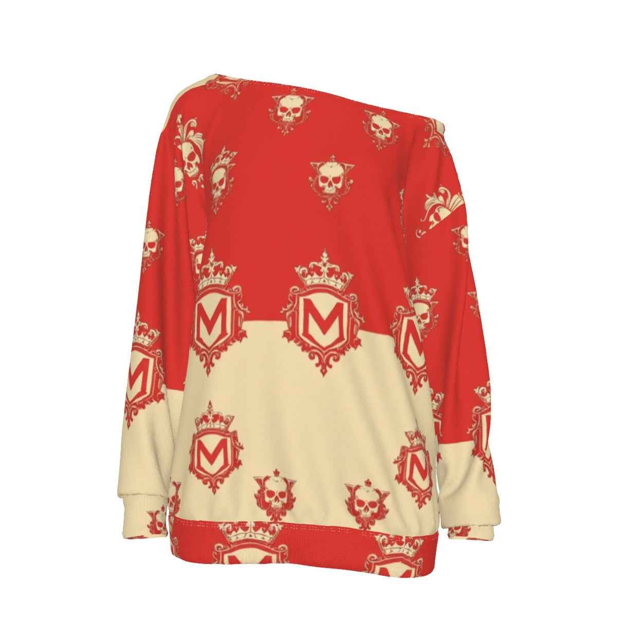 MUNSIEUR All-Over Print Women's Off-Shoulder Sweatshirt