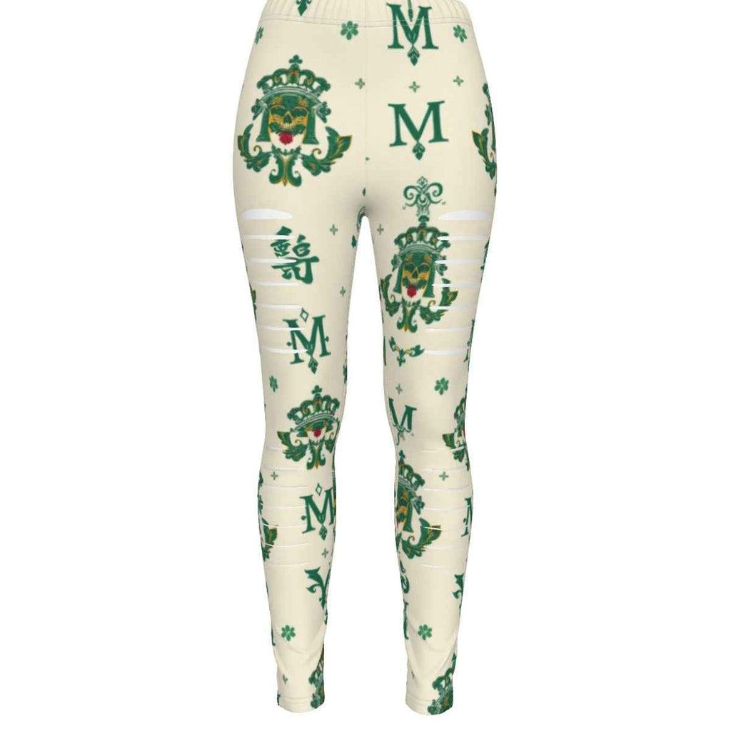MUNSIEUR All-Over Print Women's Ripped Leggings