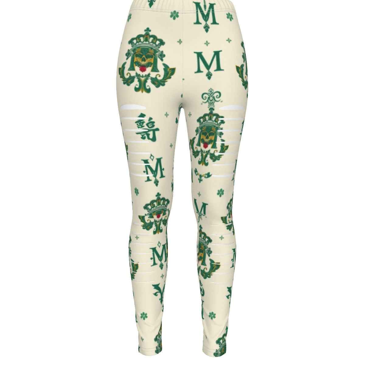 MUNSIEUR All-Over Print Women's Ripped Leggings