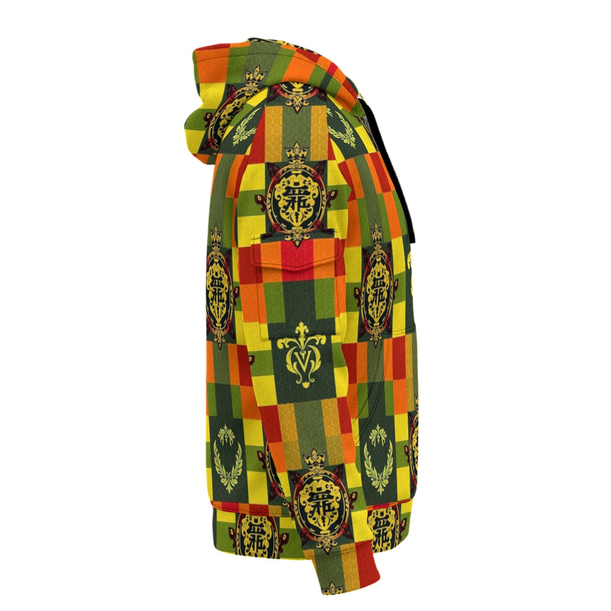 All-Over Print Men’s Fleece Half-Zip Hoodie With Arm Pockets