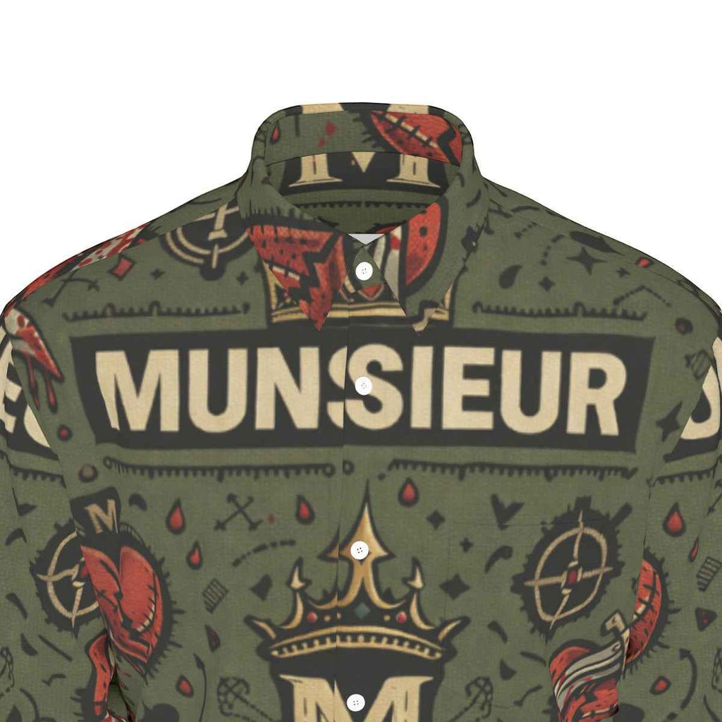 MUNSIEUR All-Over Print Men's Long Sleeve Tee