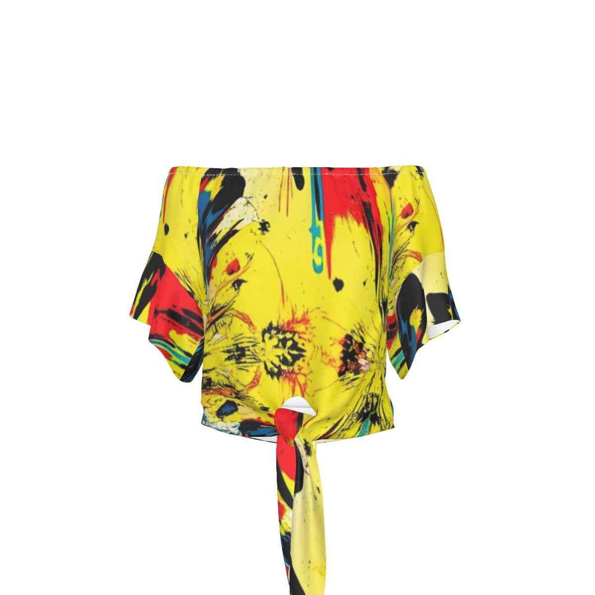 MUNSIEUR All-Over Print Women's One-shoulder Blouse
