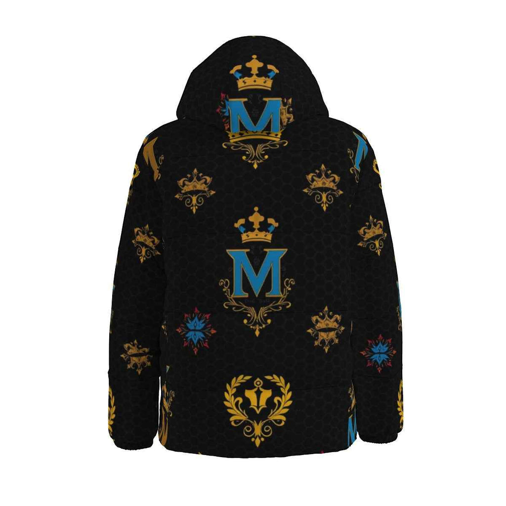 MUNSIEUR Men's All-Over Print Puffer Down Coat Luxury Casual