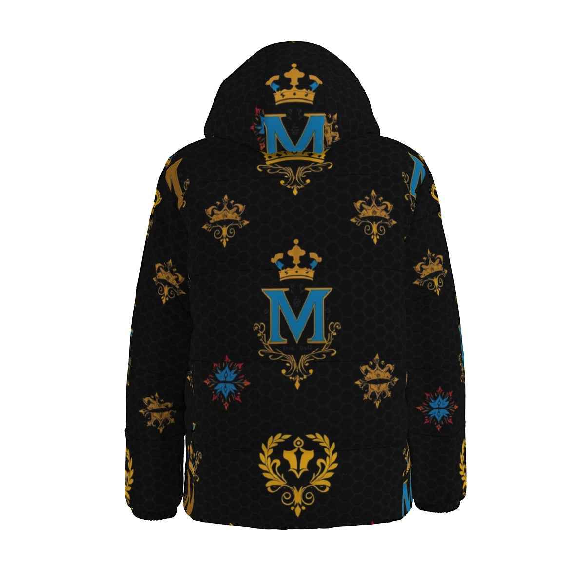 MUNSIEUR Men's All-Over Print Puffer Down Coat Luxury Casual