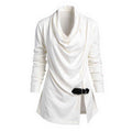 MUNSIEUR Basic Women's Draped Long Sleeve Blouse