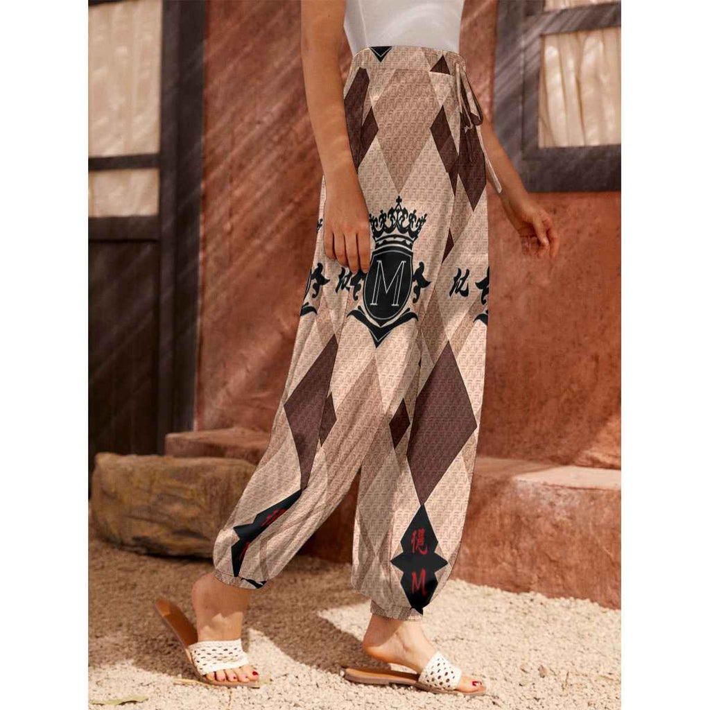 MUNSIEUR All-Over Print Women's Carrot Jeans with Pockets