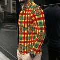 All-Over Print Men's Polo Tee With Long Sleeve