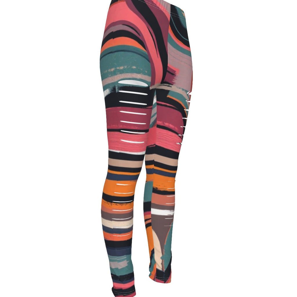 MUNSIEUR All-Over Print Women's Ripped Leggings