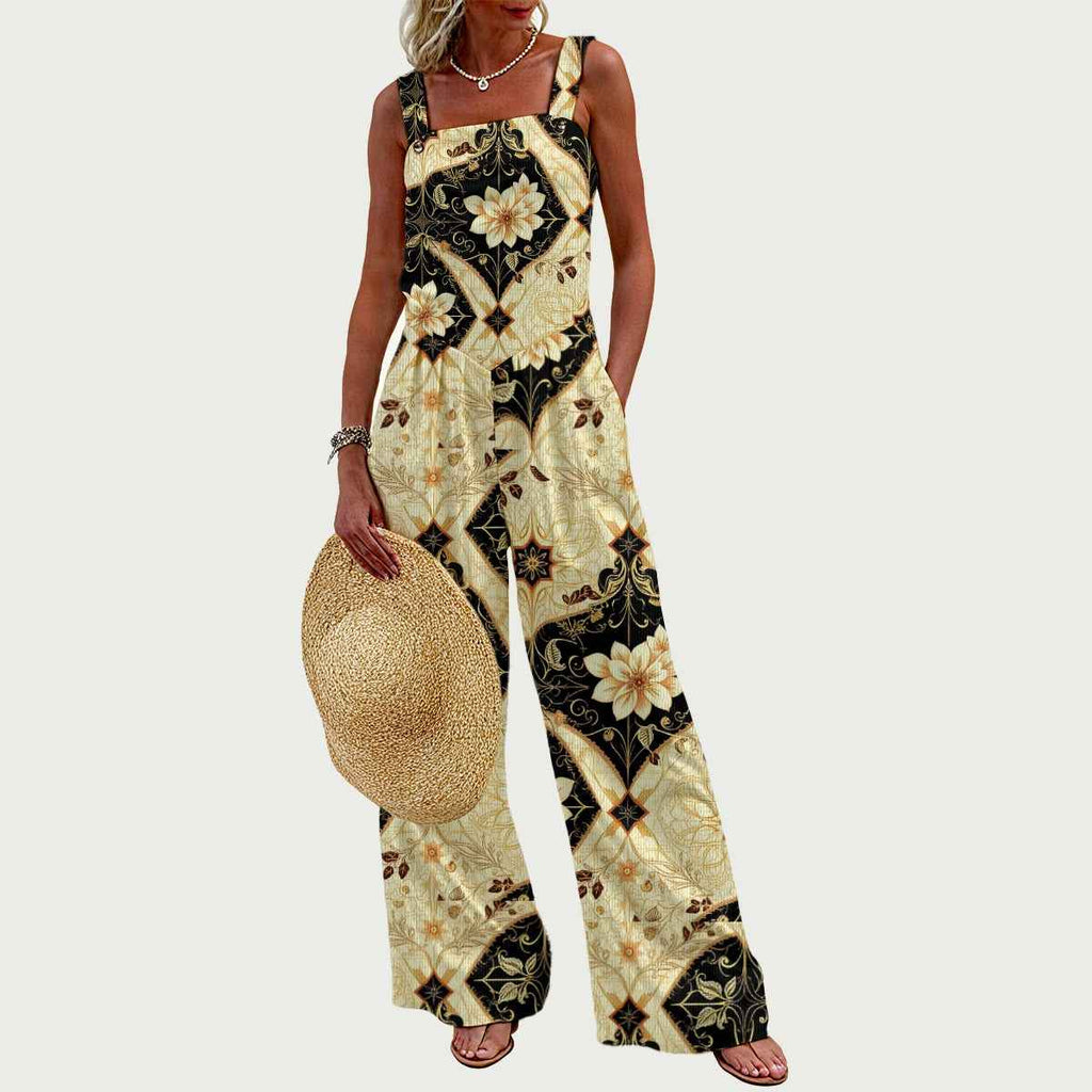 MUNSIEUR All-Over Print Women's Wide-Leg Jumpsuit