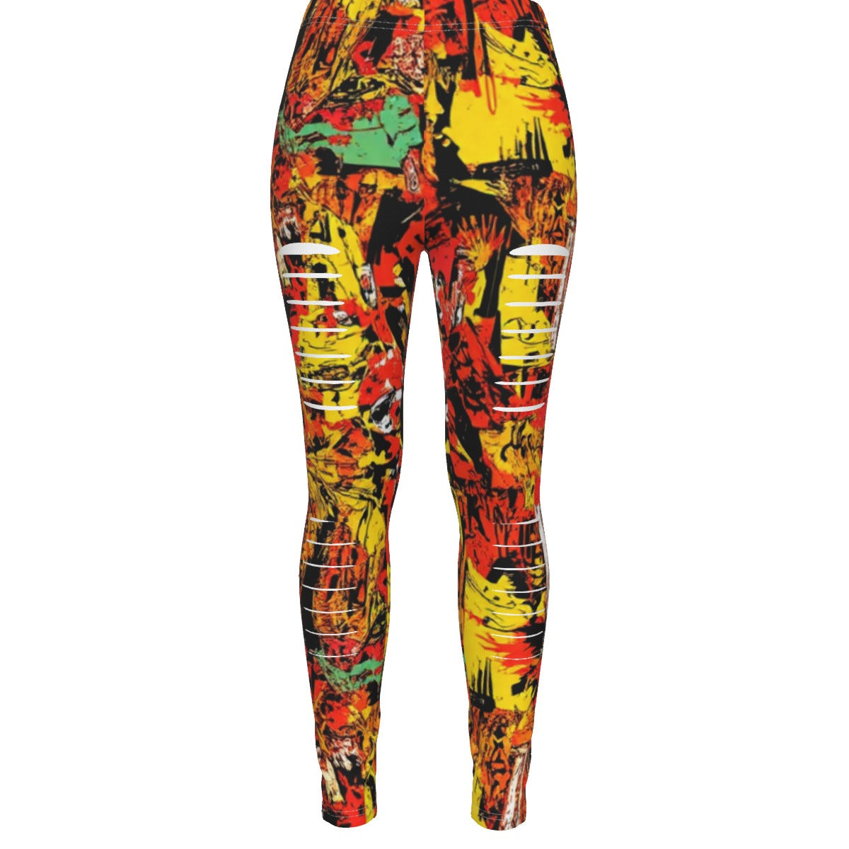 MUNSIEUR All-Over Print Women's Ripped Leggings