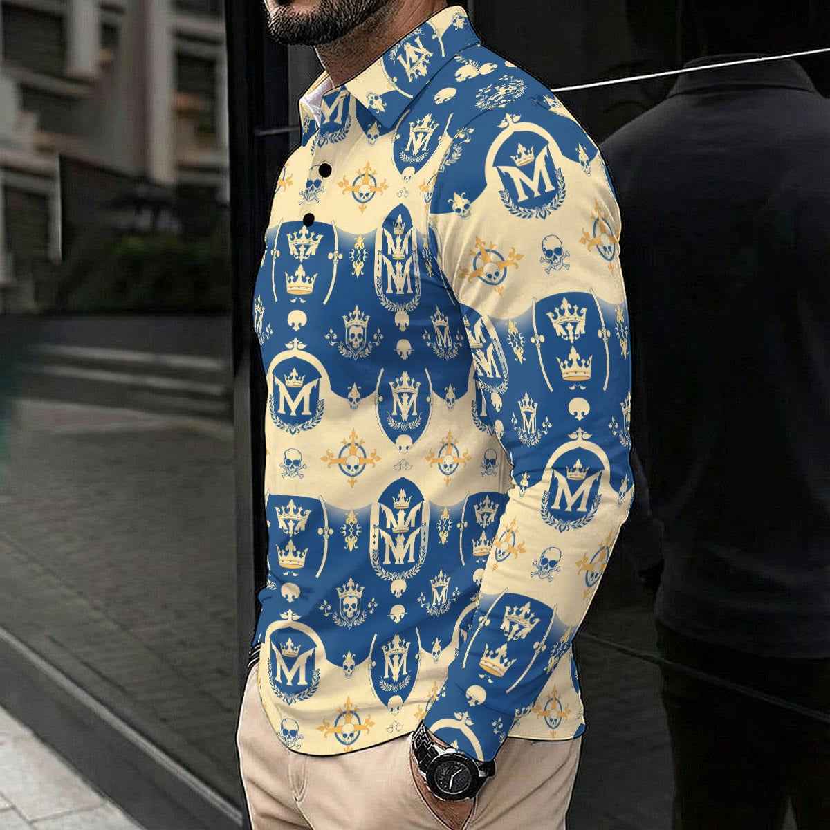 MUNSIEUR All-Over Print Men's Polo Cowboy Tee