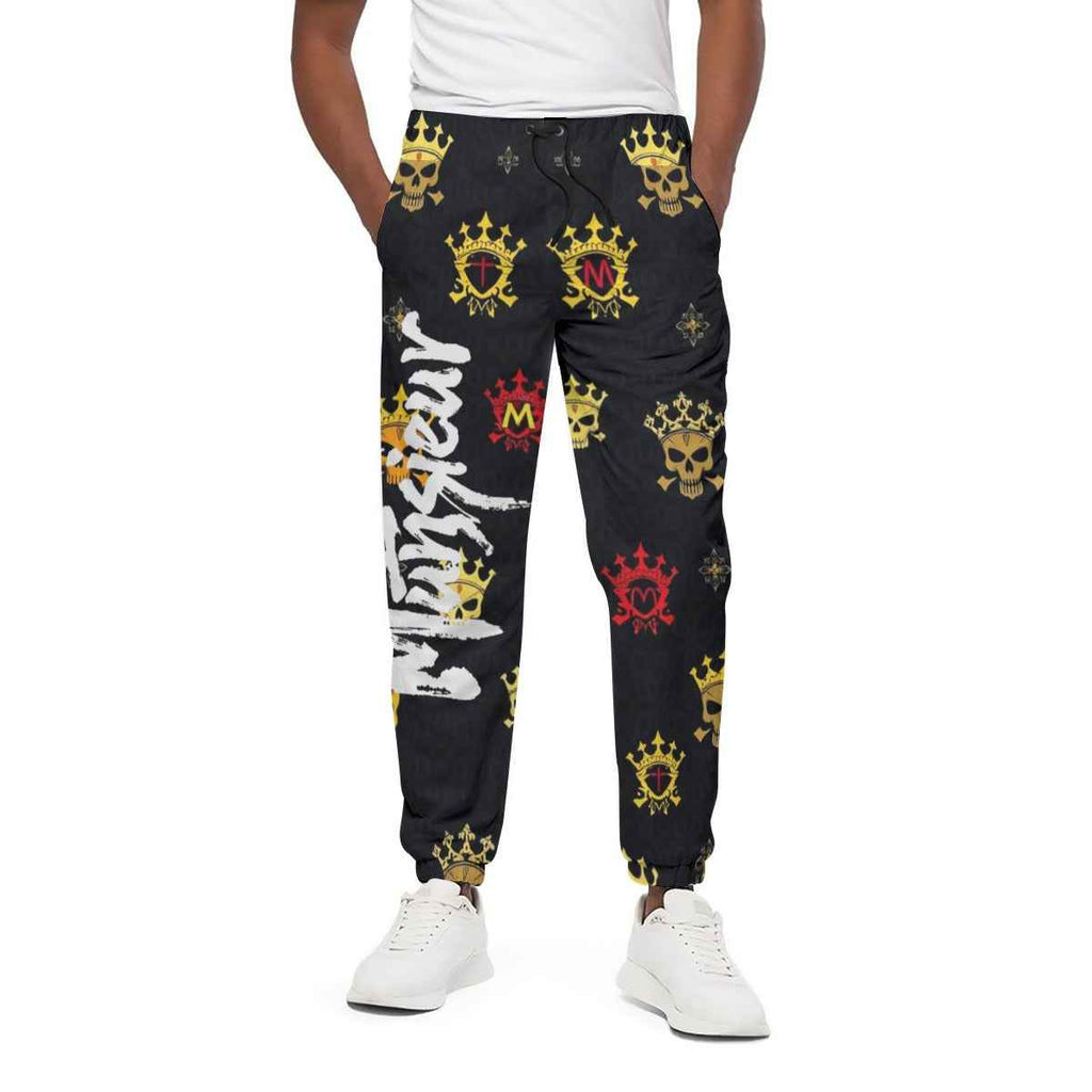 Men's Athletic Joggers - All-Over Print Cotton