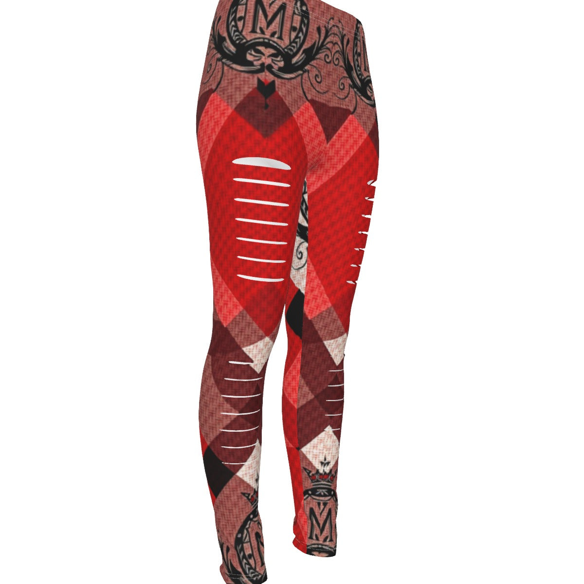 MUNSIEUR All-Over Print Women's Ripped Leggings