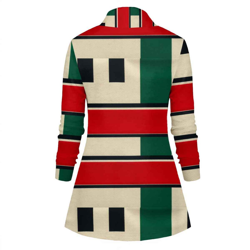 MUNSIEUR All-Over Print Women's Draped Long Sleeve Blouse New Arrivals