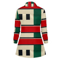 MUNSIEUR All-Over Print Women's Draped Long Sleeve Blouse New Arrivals