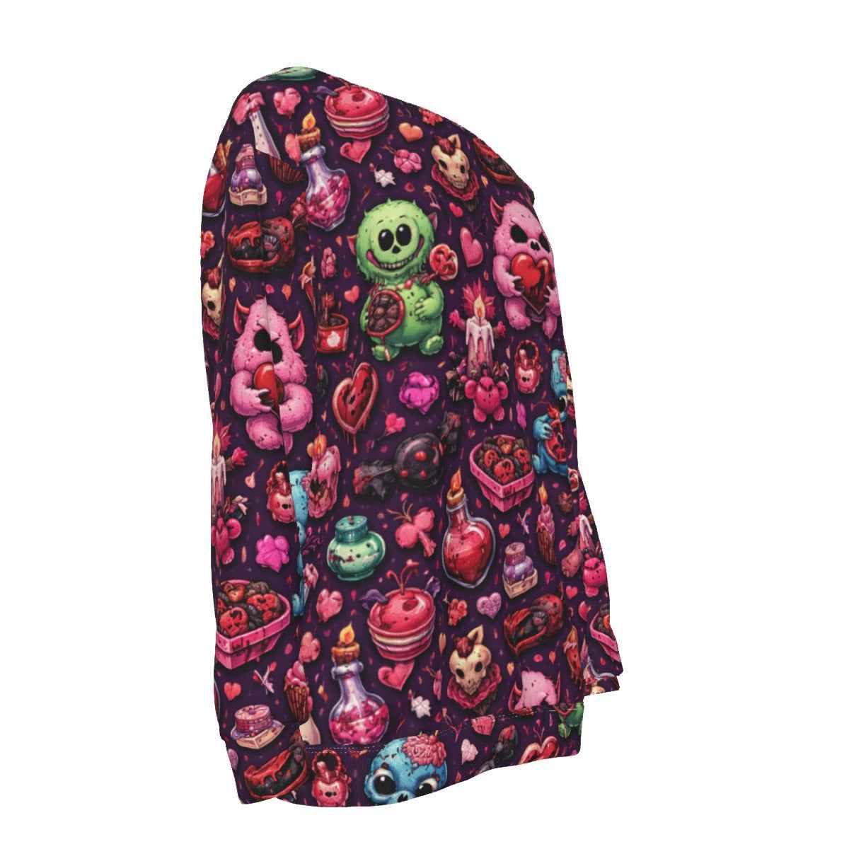 MUNSIEUR All-Over Print Women's Off-Shoulder Sweatshirt Valentine's Day Gift Bleeding Collection New Arrivals